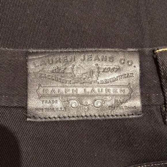 Lauren Jeans Co. black jeans w/gold accent thread - Picture 5 of 7